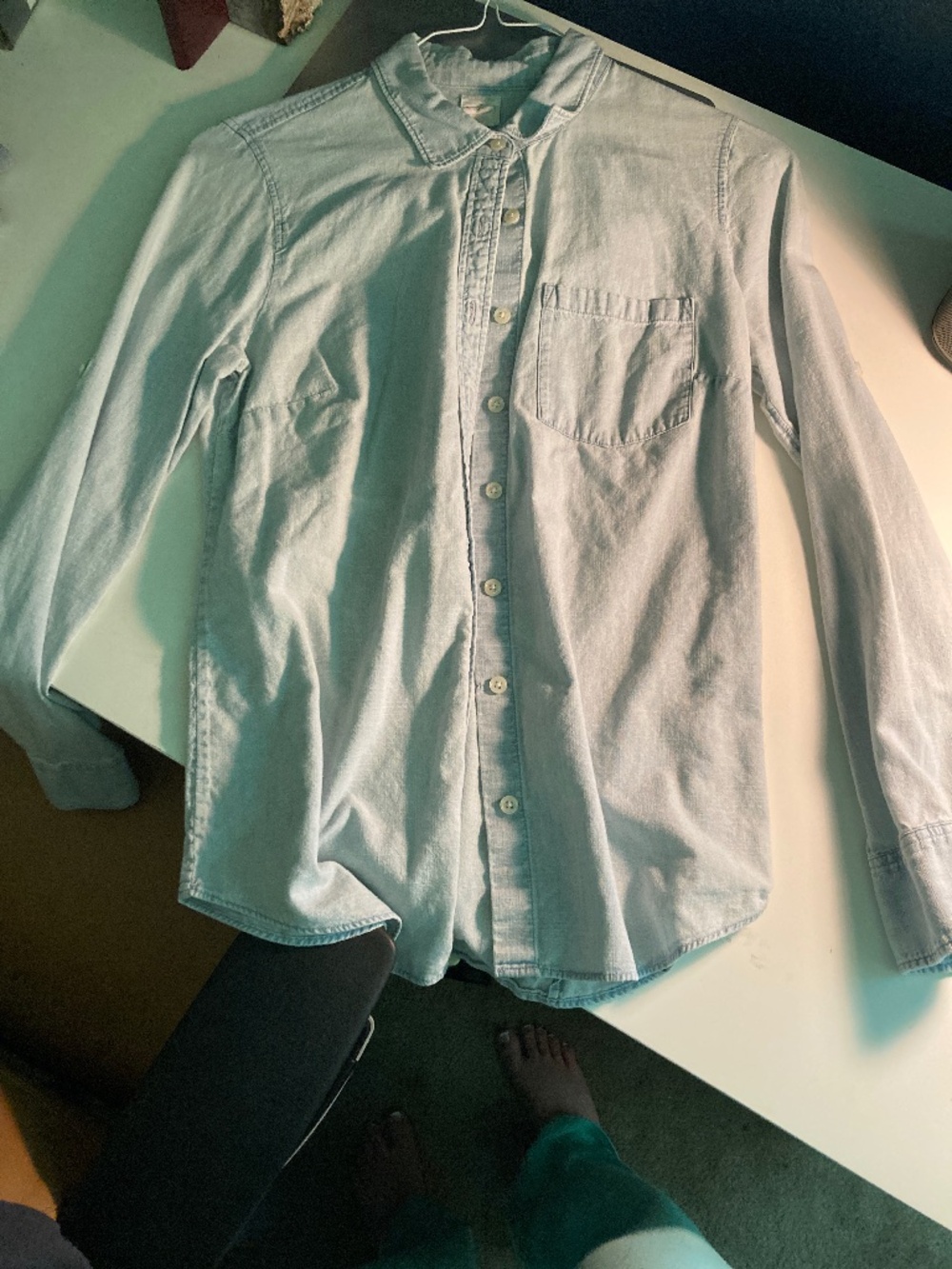 Baby blue button up